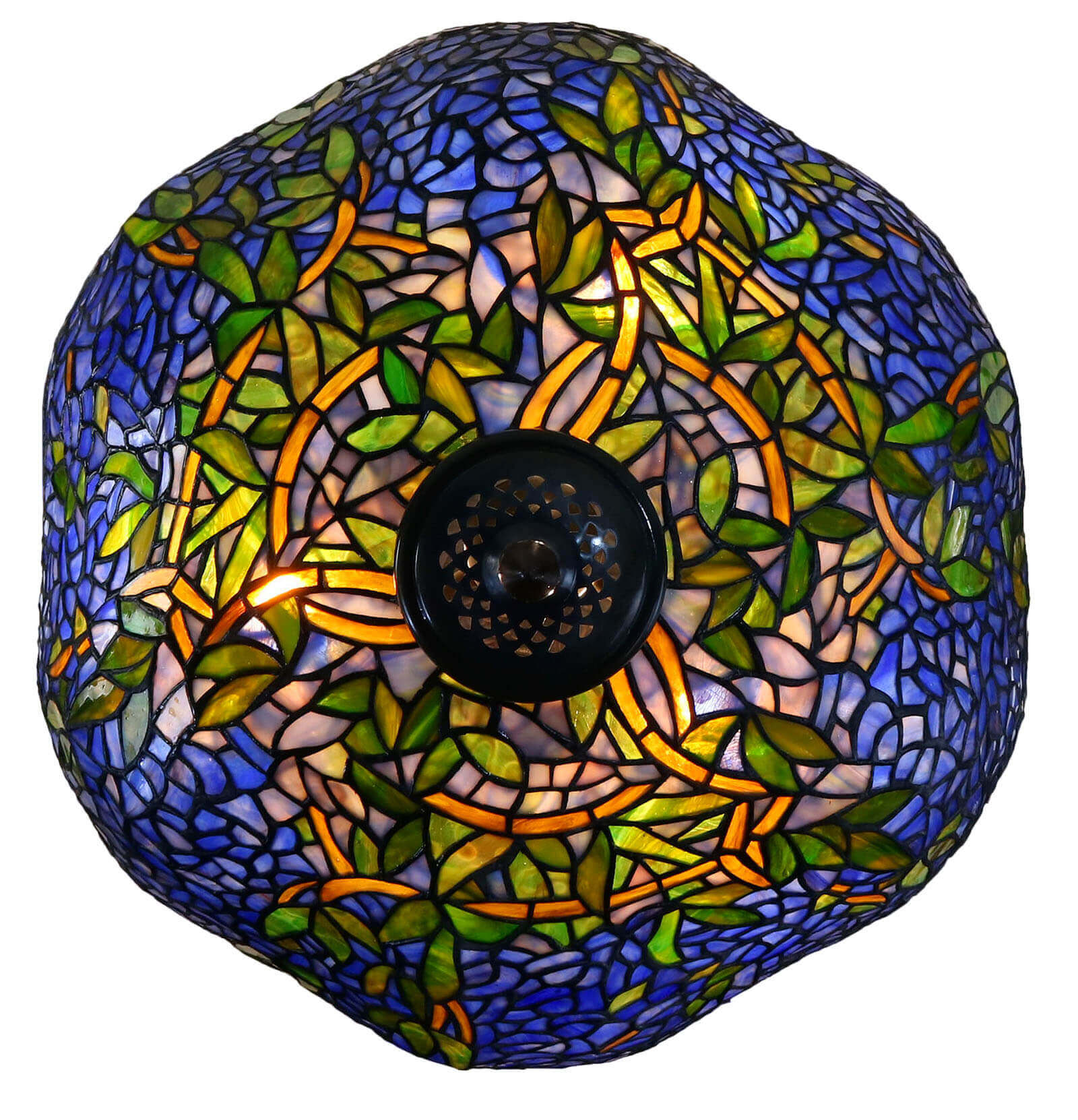 Green Leaves Tiffany Stained Glass Table Lamp (Available in 2 Sizes)