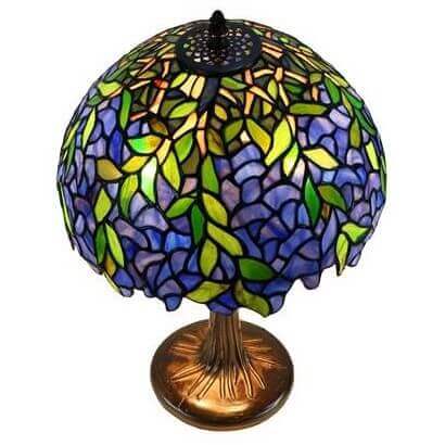 Green Leaves Tiffany Stained Glass Table Lamp (Available in 2 Sizes)