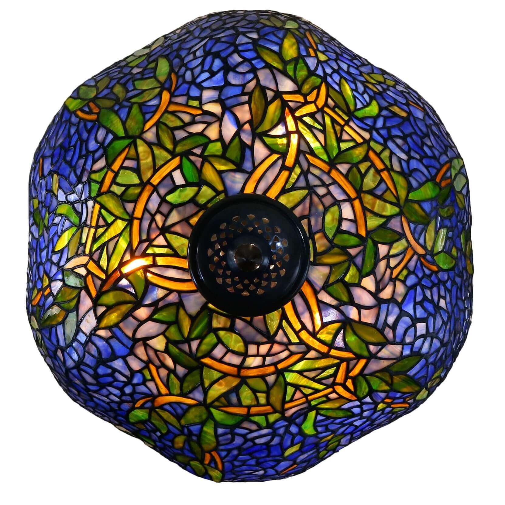 Green Leaves Tiffany Stained Glass Table Lamp (Available in 2 Sizes)