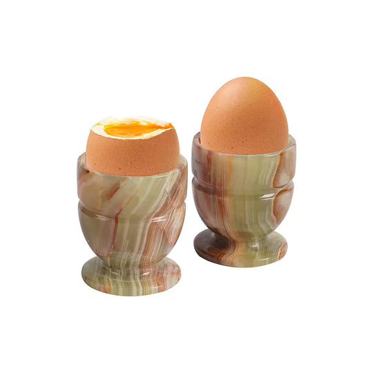 Green Marble Egg Cups Ensemble - Set of 2