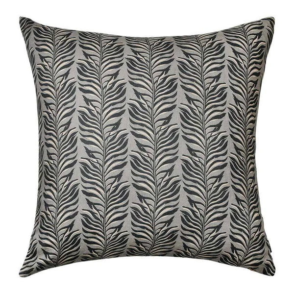 Grey Vines Linen Cushion with Feather Insert - 60x60cms