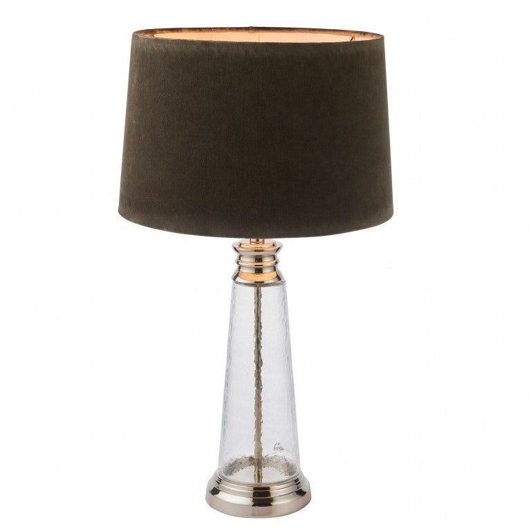 Hammered Radiance Lamp in Grey Velvet