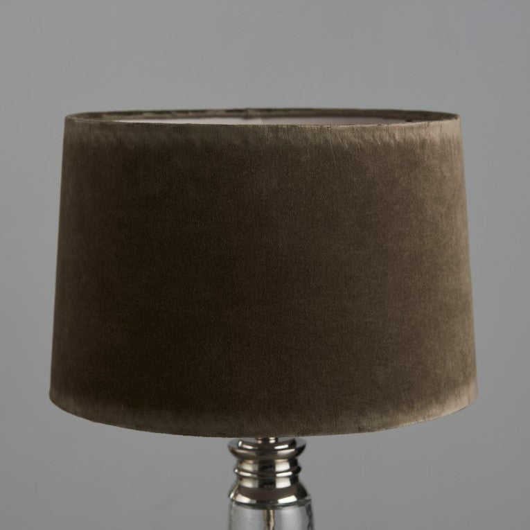 Hammered Radiance Lamp in Grey Velvet