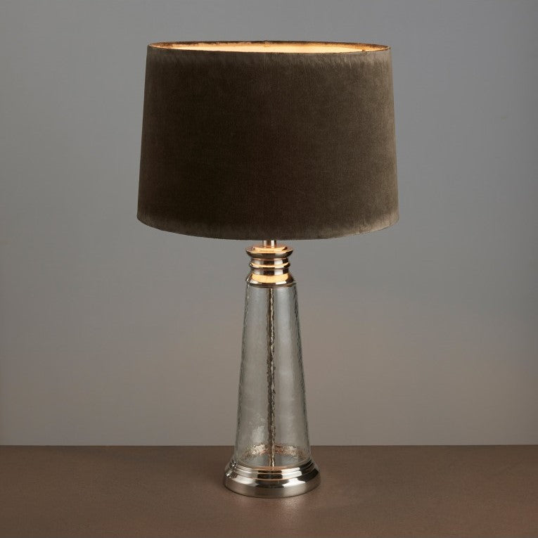 Hammered Radiance Lamp in Grey Velvet