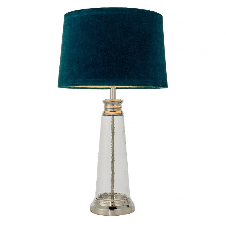 Hammered Radiance Lamp in Teal Velvet