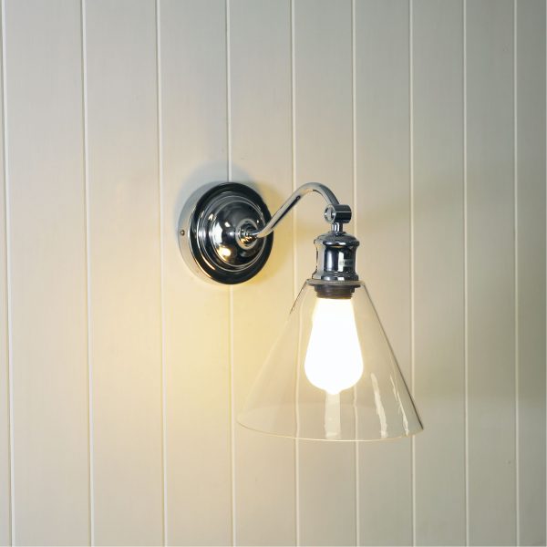 Hamptons Style Glass Wall Light (Available in 3 Colors)