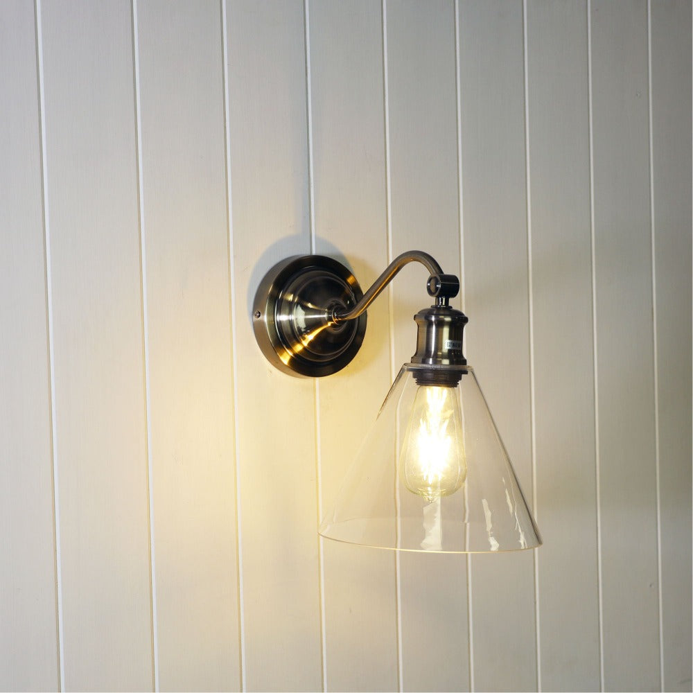 Hamptons Style Glass Wall Light (Available in 3 Colors)