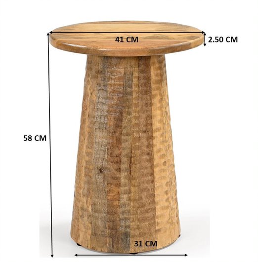 Hand-Hammered Crafted Side Table