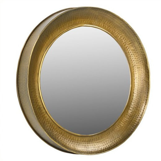 Hand Punched Gold and Brass Metal Mirror 80cms
