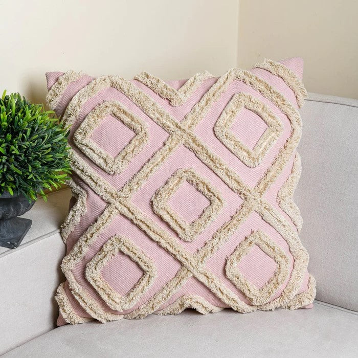 Hand Tufted Boho Cotton Cushion Cover 50 x 50cms (Available in 3 Colors)