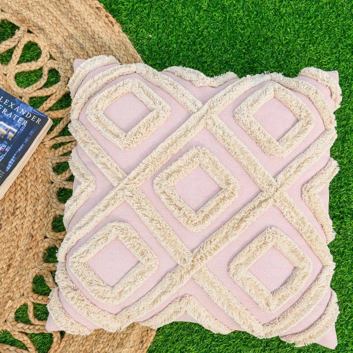 Hand Tufted Boho Cotton Cushion Cover 50 x 50cms (Available in 3 Colors)