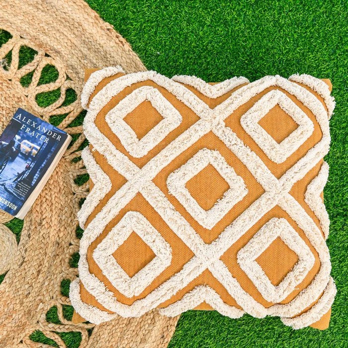 Hand Tufted Boho Cotton Cushion Cover 50 x 50cms (Available in 3 Colors)