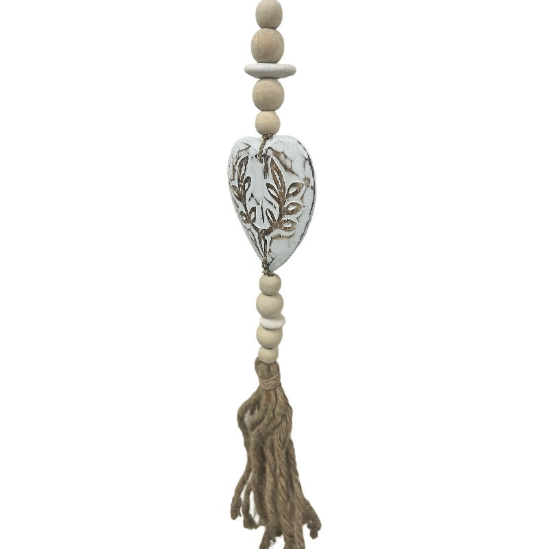 Handcrafted 3 Hearts with Beads Tassel Mobile