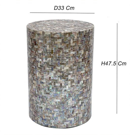 Handcrafted Alpine Pearl Side Table - Grey