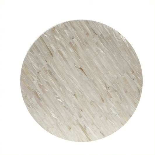 Handcrafted Alpine Pearl Side Table - White