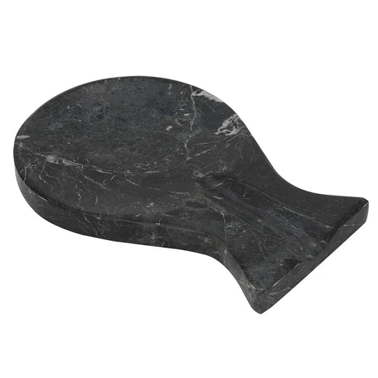 Handcrafted Artisan Marble Spoon Rest - Black