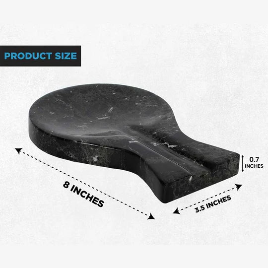 Handcrafted Artisan Marble Spoon Rest - Black