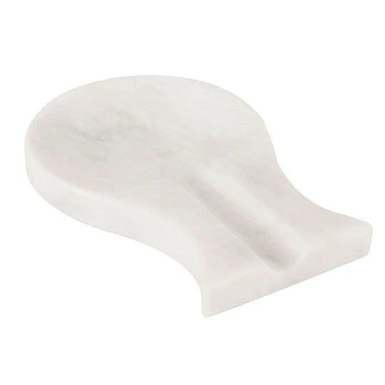 Handcrafted Artisan Marble Spoon Rest - White