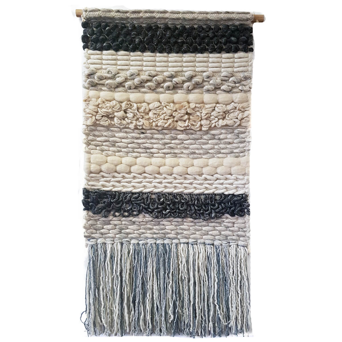 Handcrafted Artistry Woolen Wall Art - Black & Navy