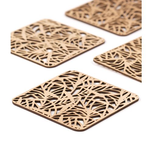 Handcrafted Bamboo Designer Birch Plywood Coasters - 10 x 10cms