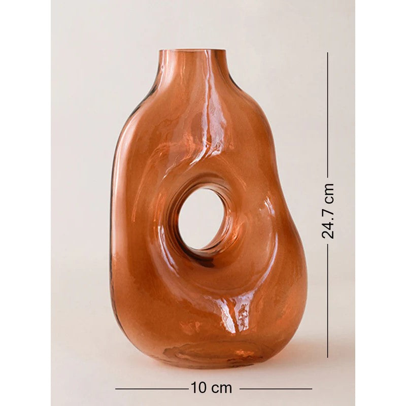 Handcrafted Caro Brown Glass Vessel