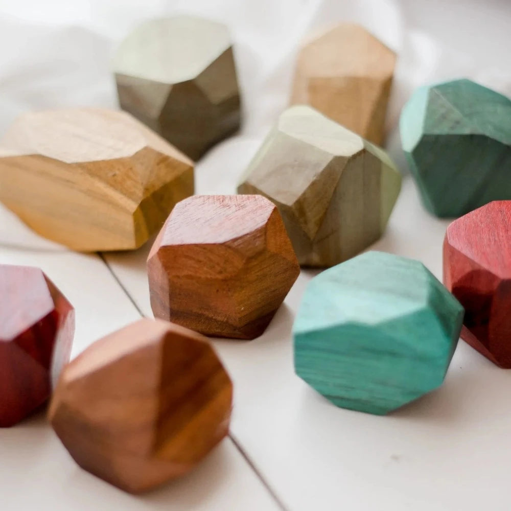 Handcrafted Colored Wooden Gems