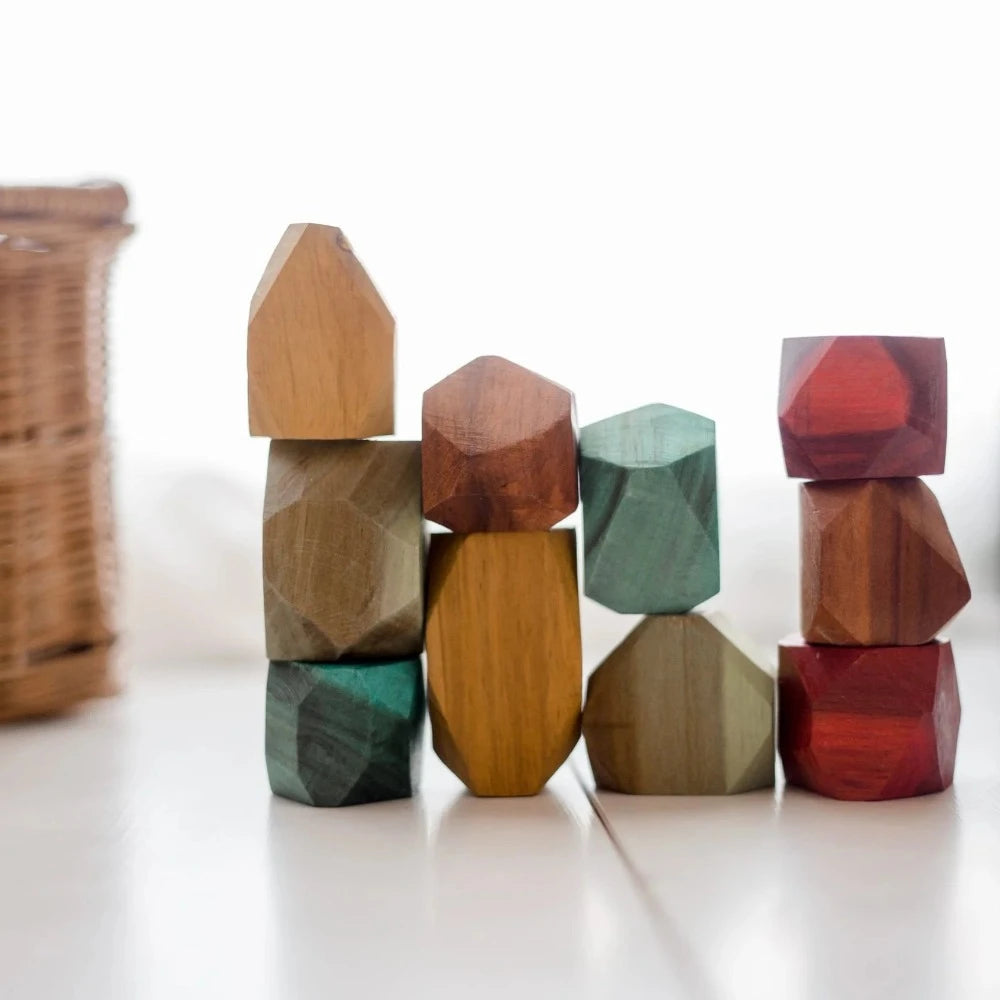 Handcrafted Colored Wooden Gems