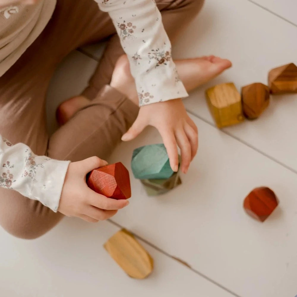 Handcrafted Colored Wooden Gems