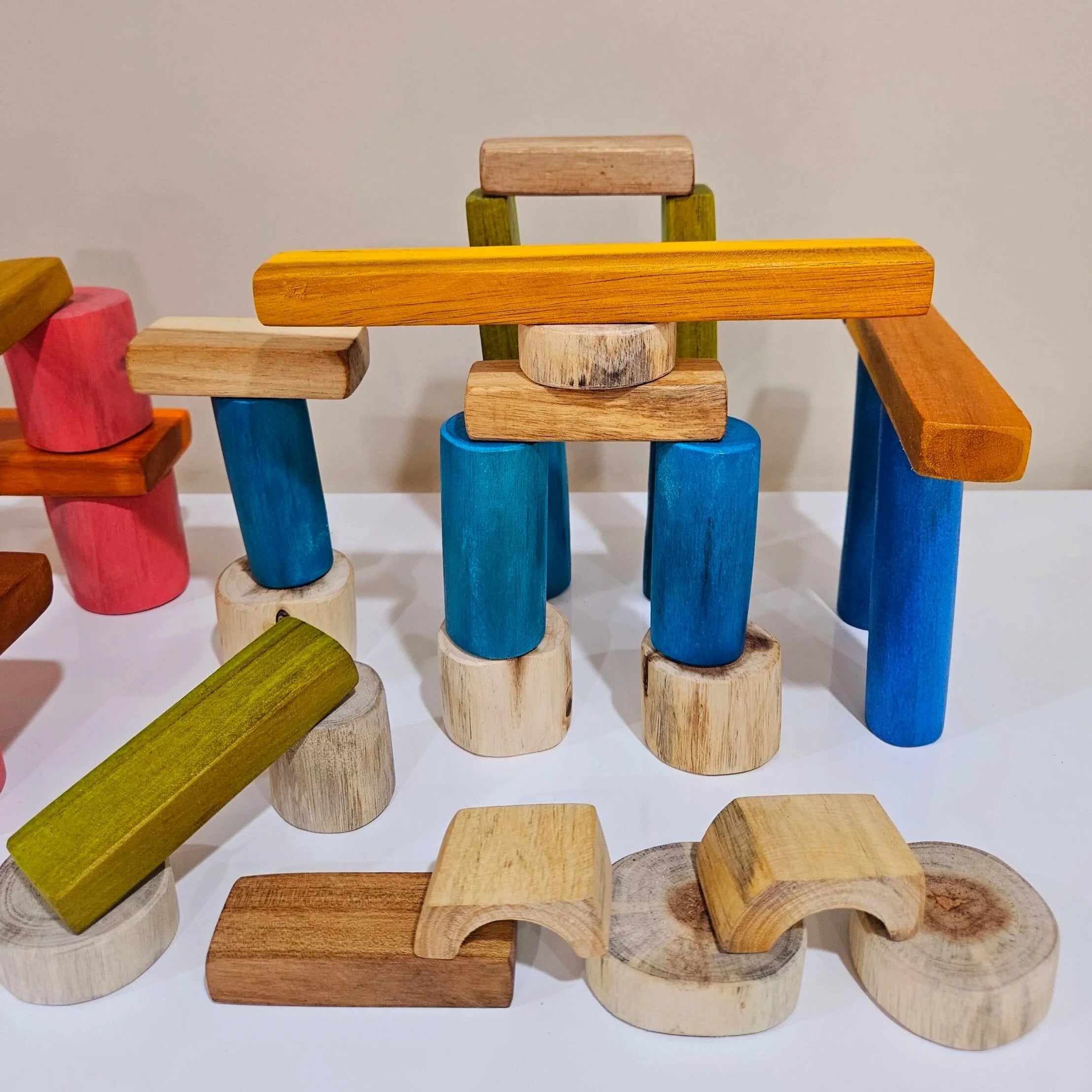 Handcrafted Colorful Tree blocks