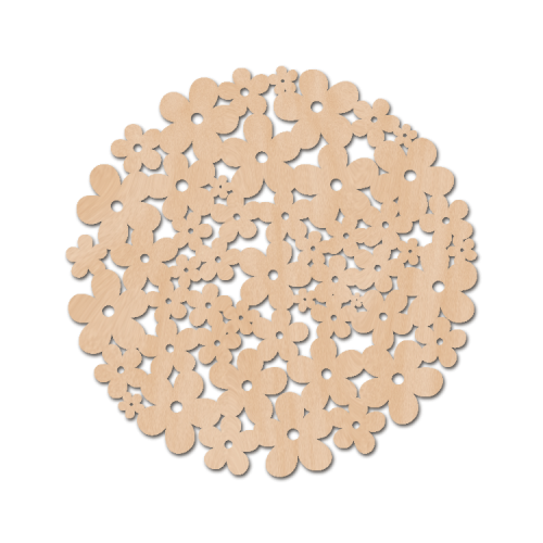 Handcrafted Flower Designer Birch Plywood Coasters - 10 x 10cms