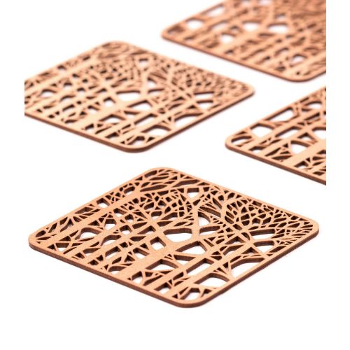 Handcrafted Forest Designer Birch Plywood Coasters - 10 x 10cms
