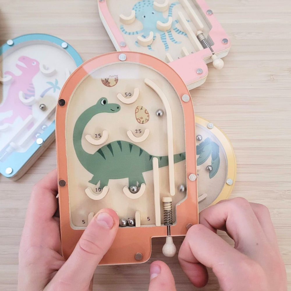 Handcrafted Fun - Wooden Pinball Games - Set of 6