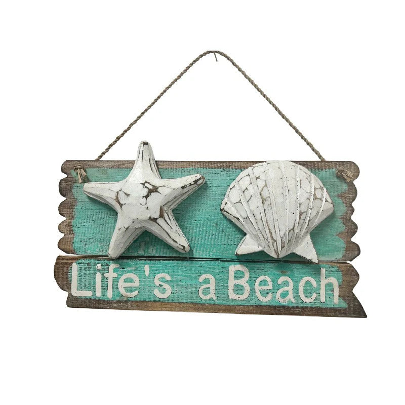 Handcrafted Life's Beach Thongs Wall Art - 12x2x24cms