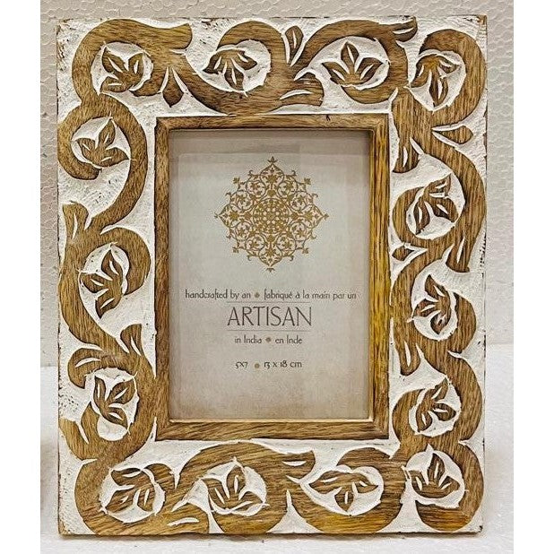 Handcrafted Mango Wood 'Bold' Photo Frame - 5x7"