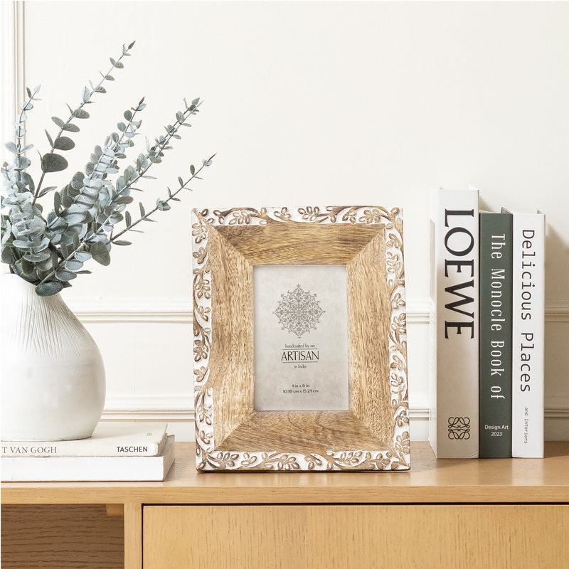 Handcrafted Mango Wood 'Layered' Photo frame - 4x6"