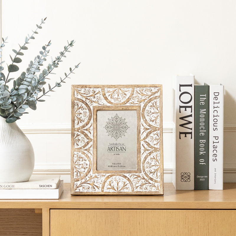 Handcrafted Mango Wood ‘Shapes’ Photo frame - 4x6"