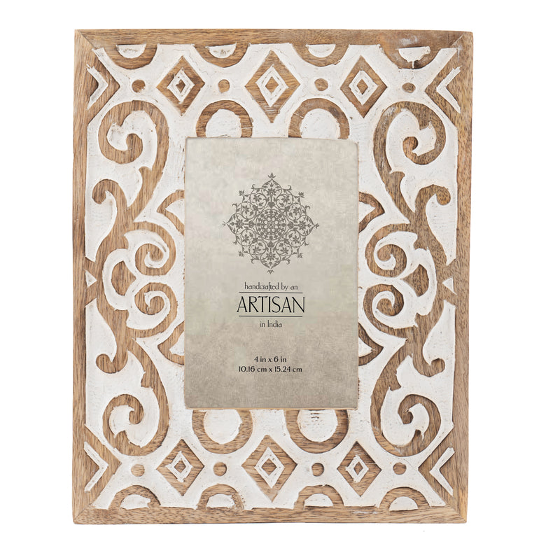 Handcrafted Mango Wood 'Symmetry' Photo frame - 4x6"