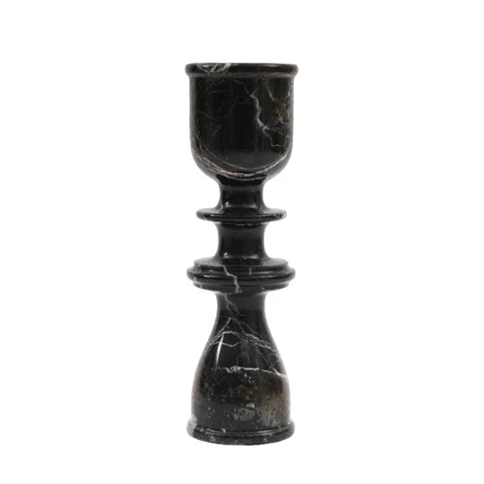 Handcrafted Marble Candle Holder - Black