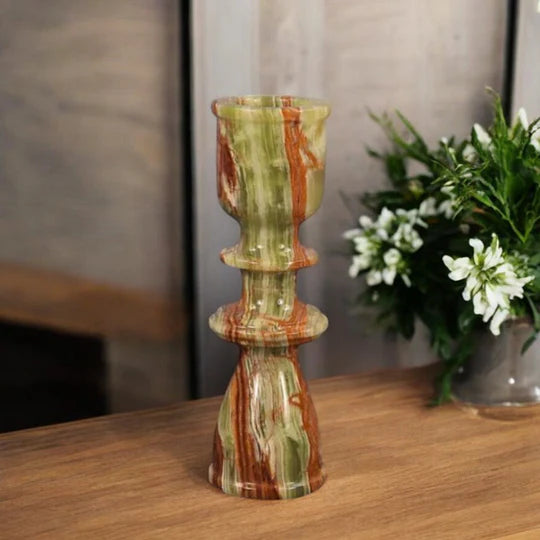 Handcrafted Marble Candle Holder - Green