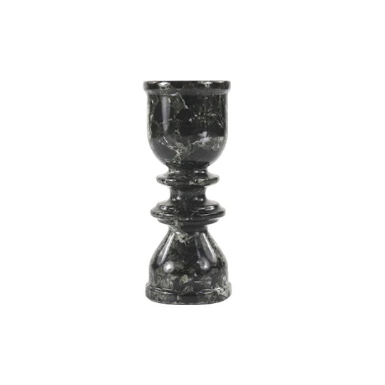 Handcrafted Marble Candle Holder 15cms - Black