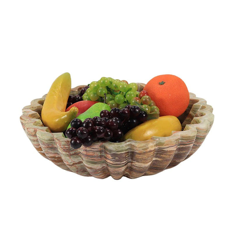 Handcrafted Marble Designer Fruit Bowl (Available in 2 Colors)