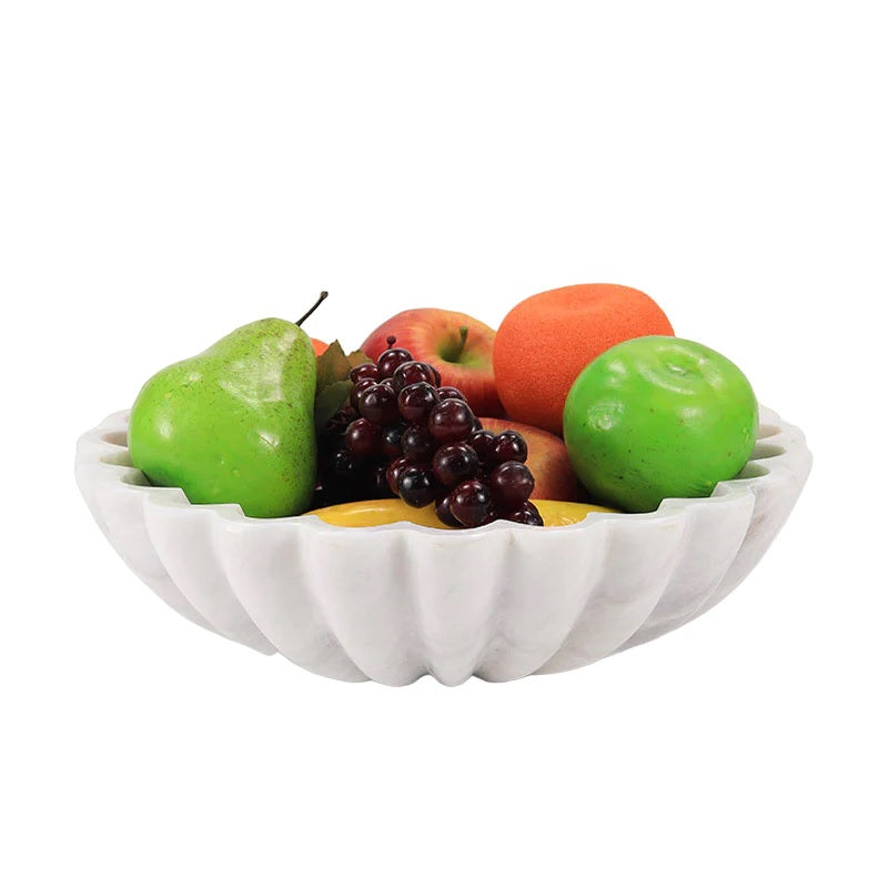 Handcrafted Marble Designer Fruit Bowl (Available in 2 Colors)