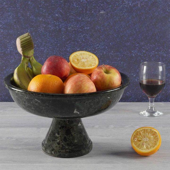 Handcrafted Marble Fruit Bowl With Stand (Available in 4 Colors)