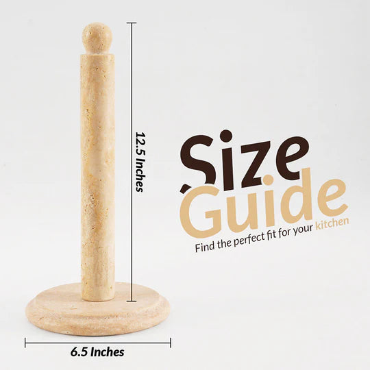 Handcrafted Marble Paper Towel Holder - Beige