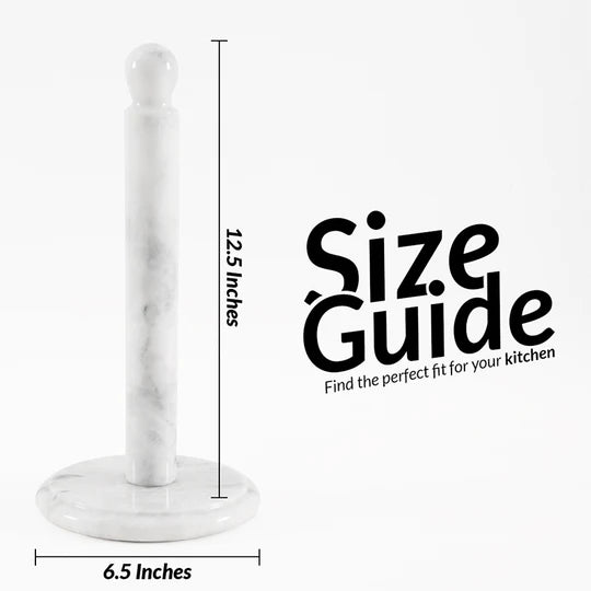 Handcrafted Marble Paper Towel Holder - White