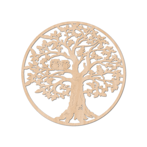 Handcrafted Owls in Tree Designer Birch Plywood Coasters - 10 x 10cms