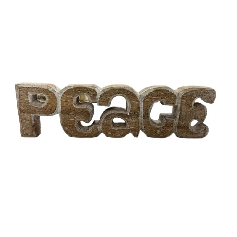 Handcrafted Peace Ornamnetal Sign - 30x3x9cms