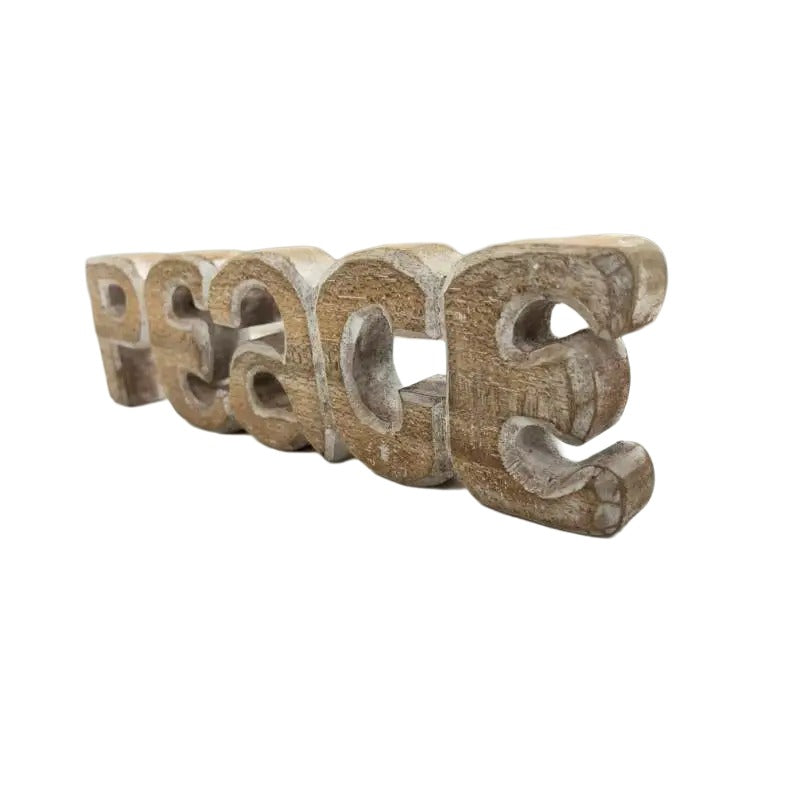 Handcrafted Peace Ornamnetal Sign - 30x3x9cms