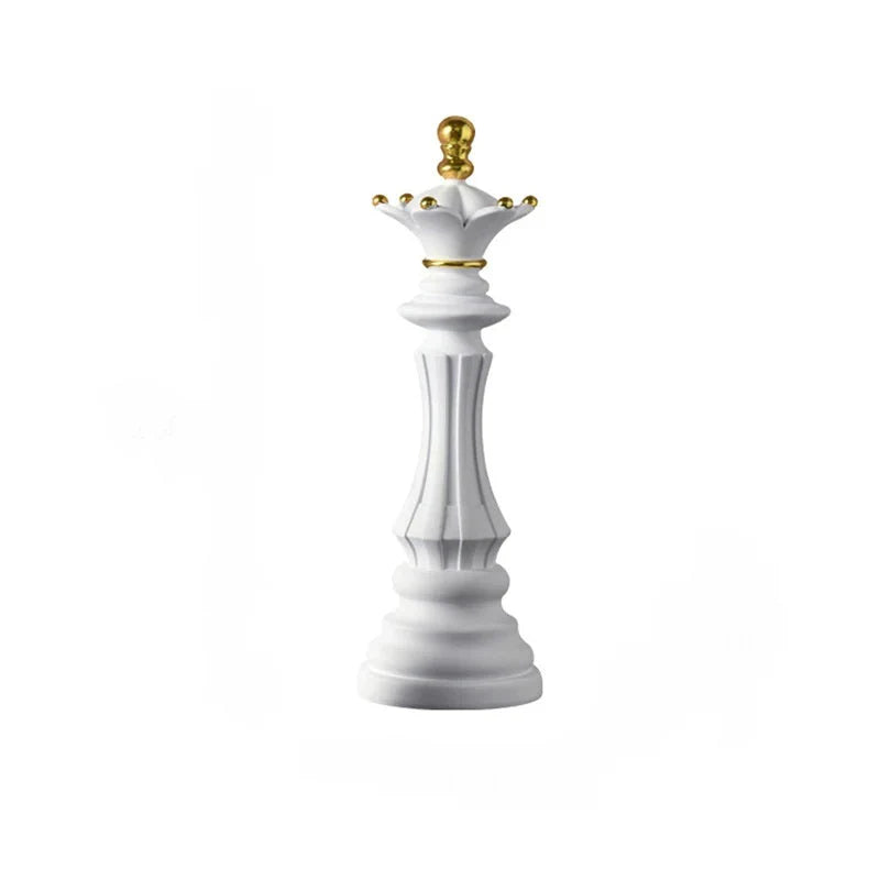 Handcrafted Resin Queen Chess Piece Decor - White