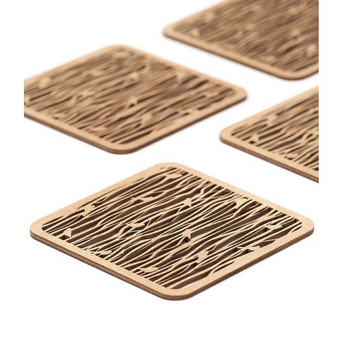Handcrafted Small Bird Designer Birch Plywood Coasters - 10 x 10cms